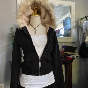 Y2k fur jacket size medium